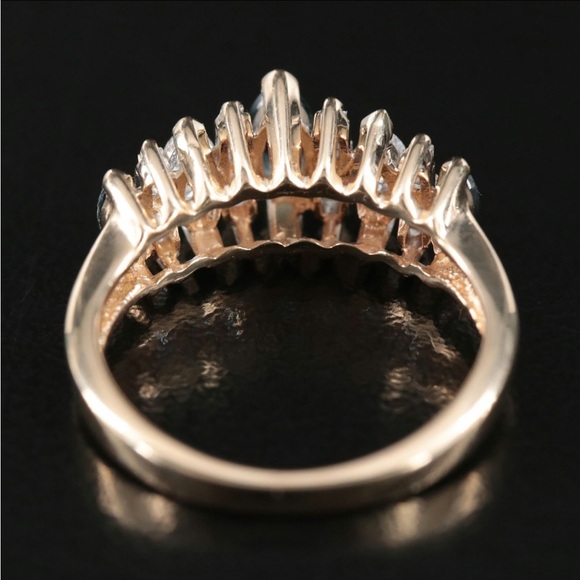 14K Sapphire and Diamond Ring - sz 5.75 - Picture 4 of 8